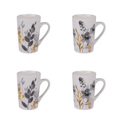 Coffret de 4 mugs Flora 35 cl