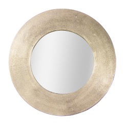 Miroir rond en métal doré...