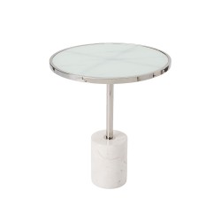 Table ronde marbre blanche