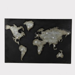 Tableau carte monde noir
