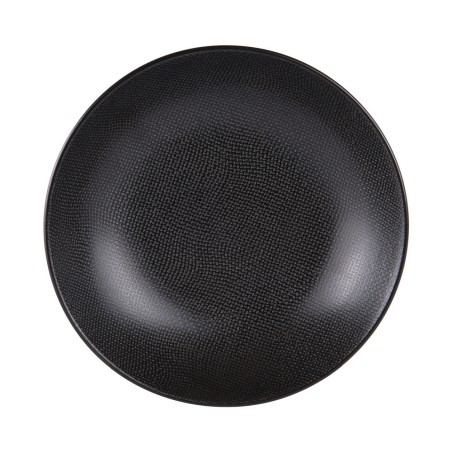 Lot De 6 Assiettes Creuses Vésuvio Noir 19 Cm - Table Passion Design Relief