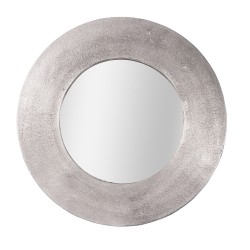 Miroir rond argenté 74 cm