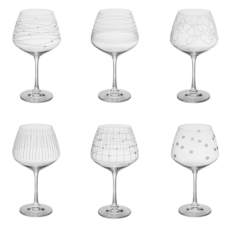 Coffret de 6 verres à pied dégustation graphic 58 cl