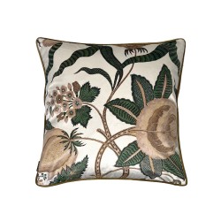 Coussin Velvet fleur beige...