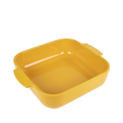 Plat carré 28cm jaune safran