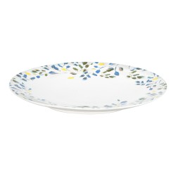 Assiette plate en grès blanc décoré 27cm Mojave