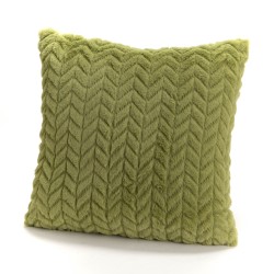 Coussin vert mousse chevron...