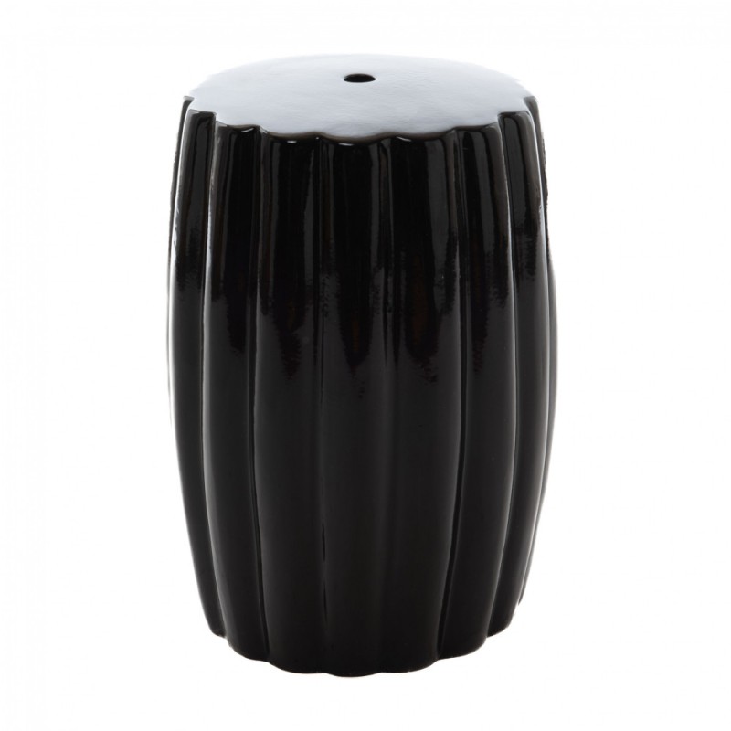 Petit tabouret noir laqué 18 cm BO