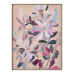 Cadre florale rose 60x80 cm