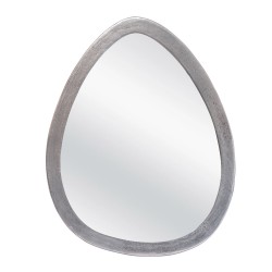 Miroir métal œuf argent 63...