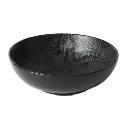 PRIX FOUS Assiette creuse en grès noire 19cm Vésuvio