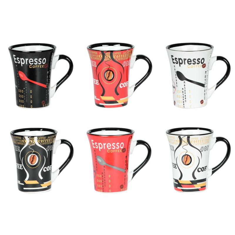 Lot de 6 tasses à café en céramique, 150 ml : : Cuisine