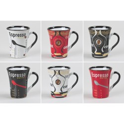 Set de 6 tasses et soucoupes à expresso Barista assorties 6cl