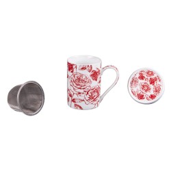 Théière tisanière filtre céramique mug tasse porcelaine couvercle