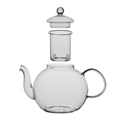 Théière ronde en verre borosilicate 1 l