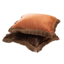 Coussin Iris marron et...