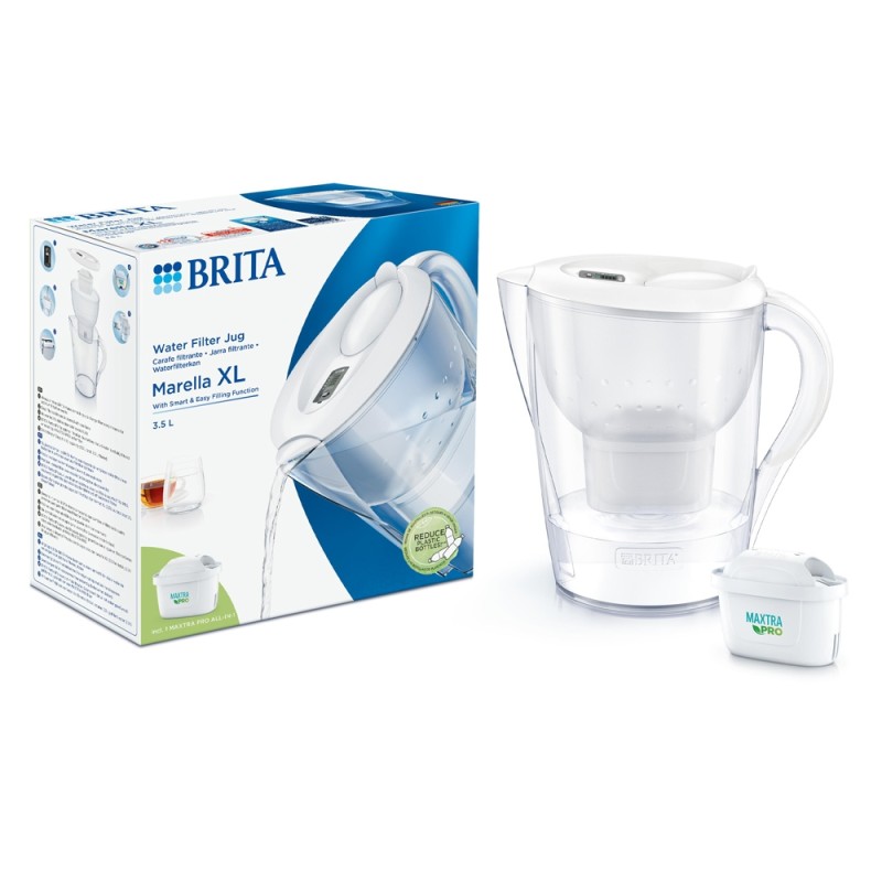 Carafe filtrante Marella XL blanche 3,5L dont 2,2L d'eau flitrée