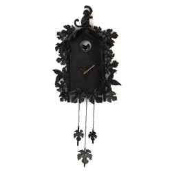 Horloge feuillage noire