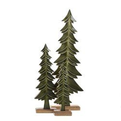 Set de 3 sapins en bois vert