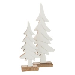 Set de 2 sapins en bois blanc