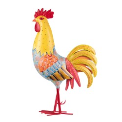 Poule métal coloré 59x38 cm