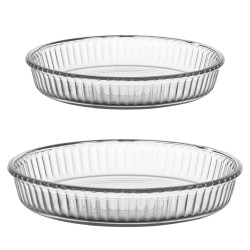 Lot de 2 plats carrés 22+28 cm en verre BORCAM