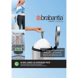 Brabantia - Sacs poubelle PerfectFit, Distributeur, 40-45L - 362163 :  : Epicerie