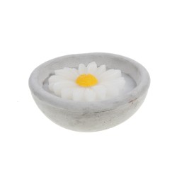 Bougie pâquerette blanc 12 cm