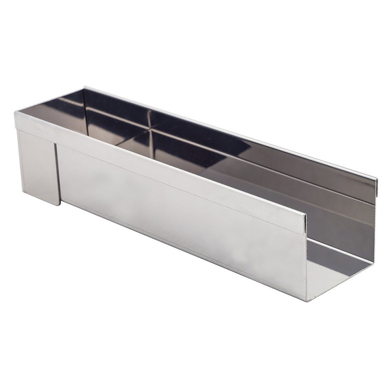 GOUTTIERE A BUCHE CARREE INOX 30X8 CM