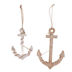 Set de 2 encres bateau bois