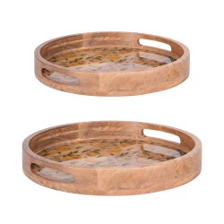 Set de 2 plateaux ronds...