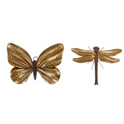 Set de 2 insectes dorés et...