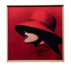 Toile Emma rouge 80x80 cm