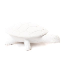 Boîte tortue blanche en résine