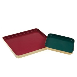 Set de 2 plateaux carrés en...