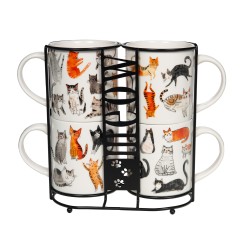 Support 4 mugs Félin 35 cl