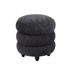 Pouf rond en tissu bleu Ø42...