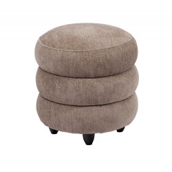 Pouf rond en tissu taupe...
