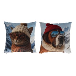 Coussin imprimé chien et...