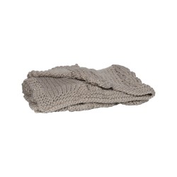 Plaid en maille tricot gris...