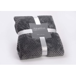 plaid damier 130x170 gris...