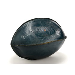 Ballon de rugby en cuir bleu